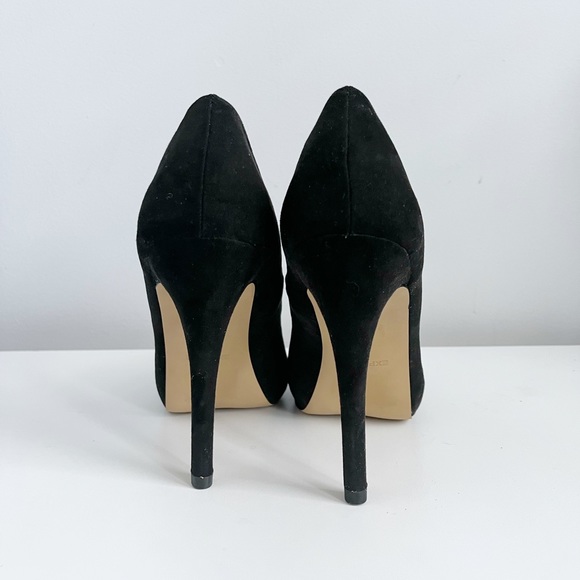 Express Faux Suede Black Platform Heels - Picture 3 of 4